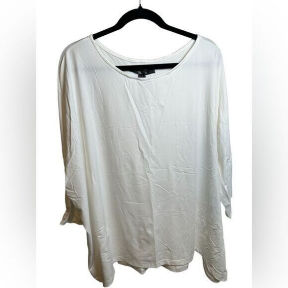 Neat YANA K Women’s White 3/4 Sleeve Apple Dolman Blouse Off Shoulder - Size OS - Picture 1 of 8